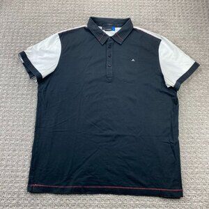J. LINDEBERG Golf Shirt Men XXL Black White Slim Fit Casuual Polo Activewear